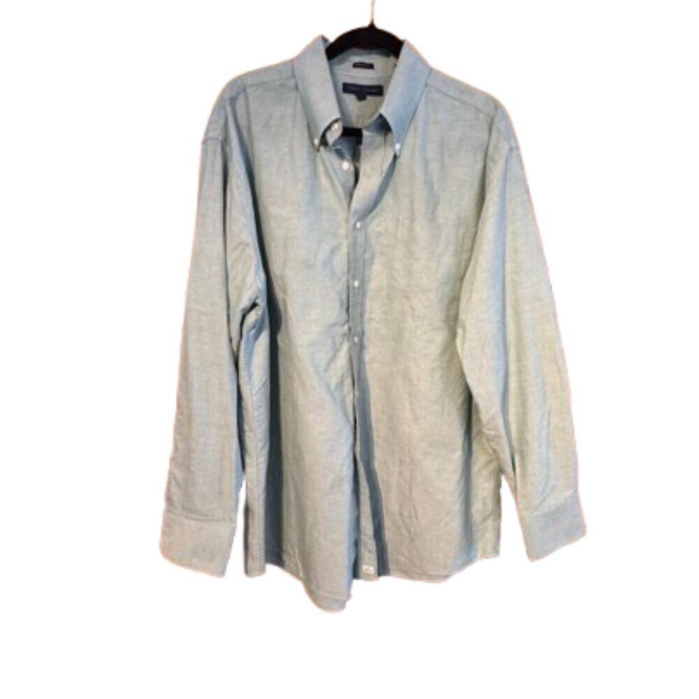 Tommy Hilfiger men's green button down shirt (K)
